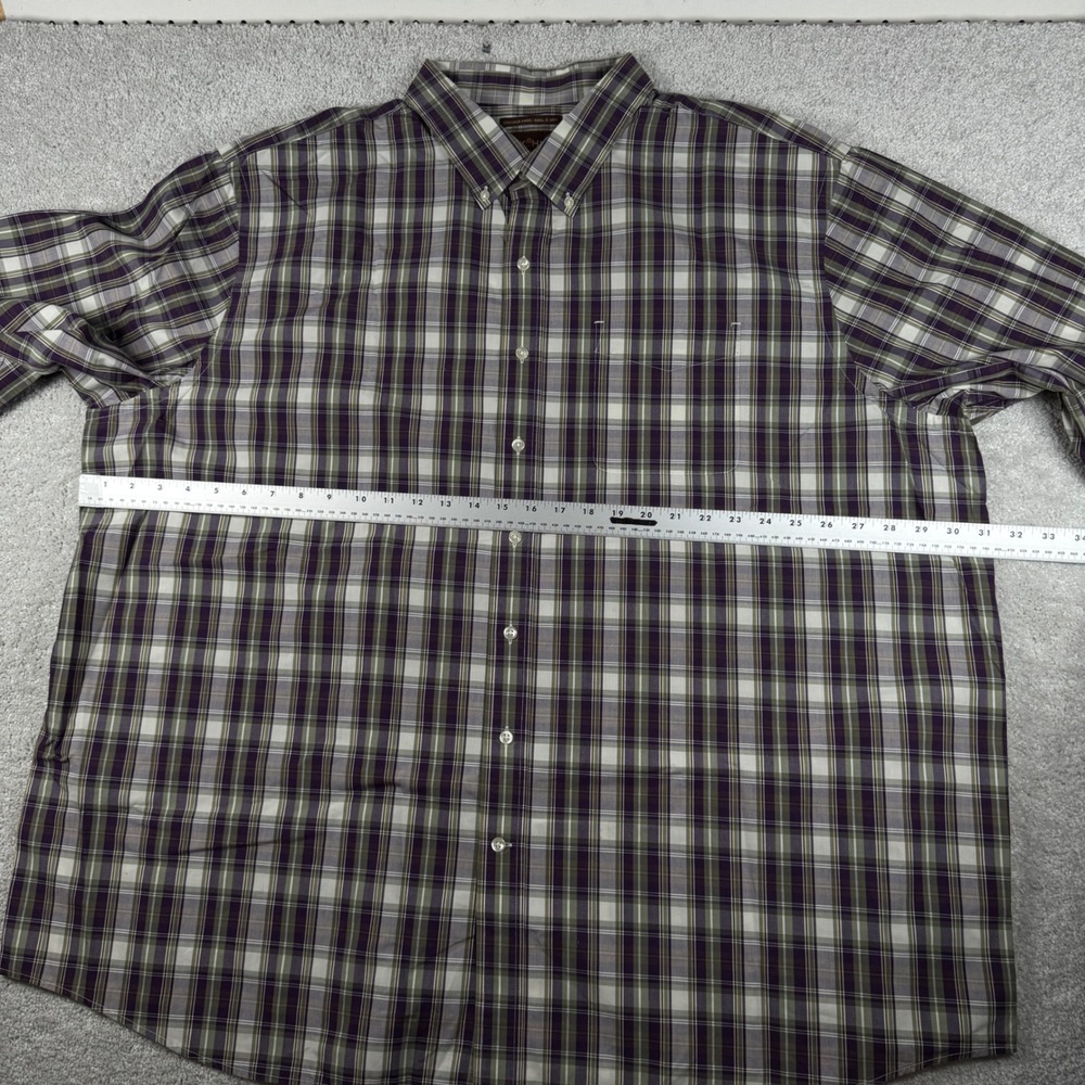 Oak Hill Button Down Shirt Big Mens 3XL Purple Plaid Wrinkle Free Cotton XXXL - Picture 11 of 13